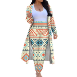 CLP00023 Tribe Design Native American Cardigan Coat Long Pant Set