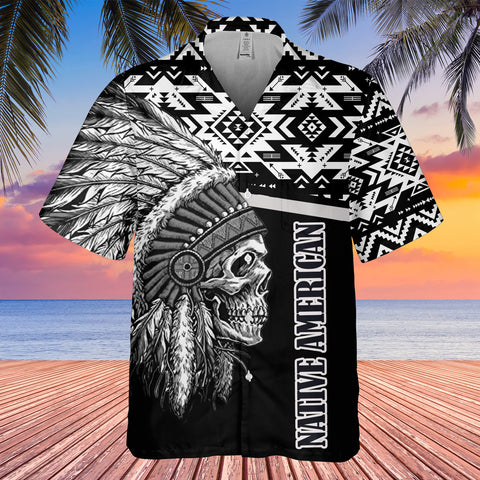 Powwow StoreGBHW000285 Tribe Design Native American Hawaiian Shirt 3D