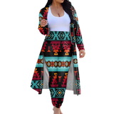 CLP00025 Tribe Design Native American Cardigan Coat Long Pant Set