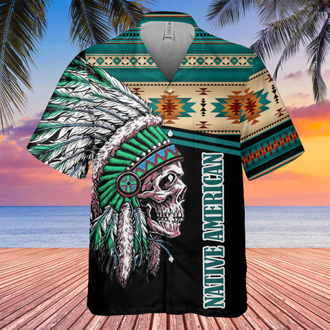 Powwow StoreGBHW000284 Tribe Design Native American Hawaiian Shirt 3D