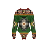 Powwow Storegb nat0001 tribes pattern womens raglan sleeve hooded bodysuit