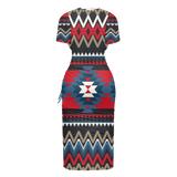 Powwow Storegb nat00529 pattern native womens slit sheath dress