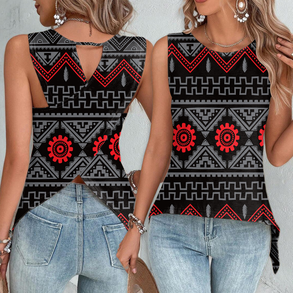 Powwow StoreGBNAT00595 Pattern Native Cross Back Top