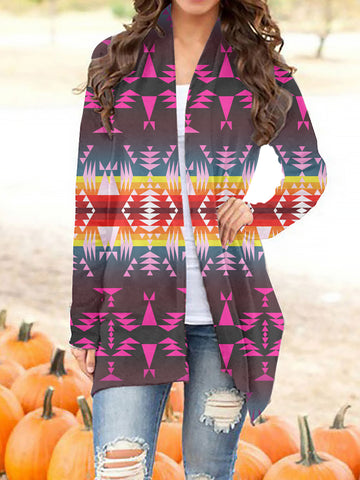 GB-NAT00653 Tribe Design Native Women's Cardigan With Long Sleeve