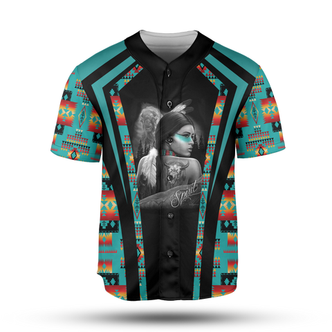 Powwow StoreBJ00015 Pattern Native Baseball Jersey