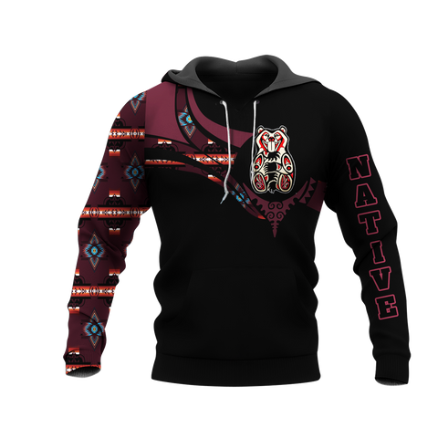 Powwow StoreHD0012500 Pattern Native Pride 3D Hoodie