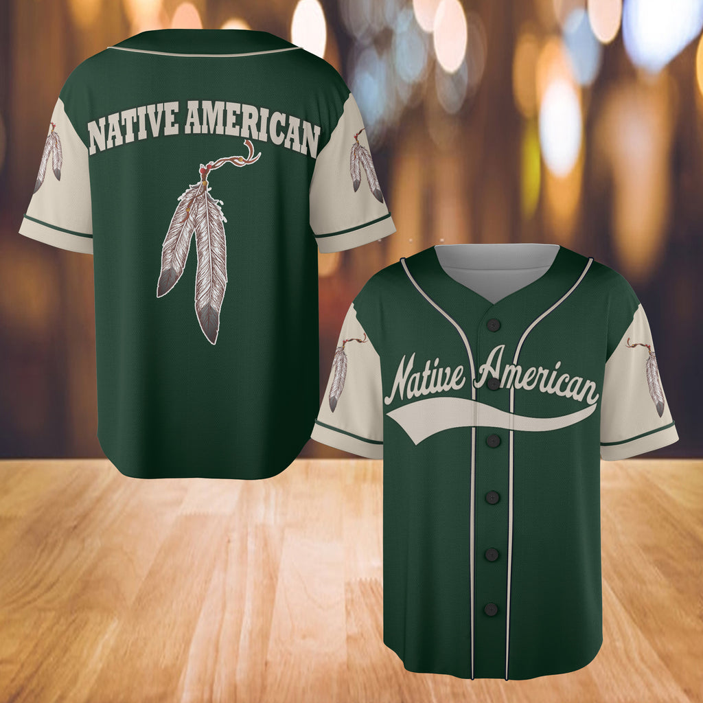 Powwow StoreBJ000103 Pattern Native Baseball Jersey