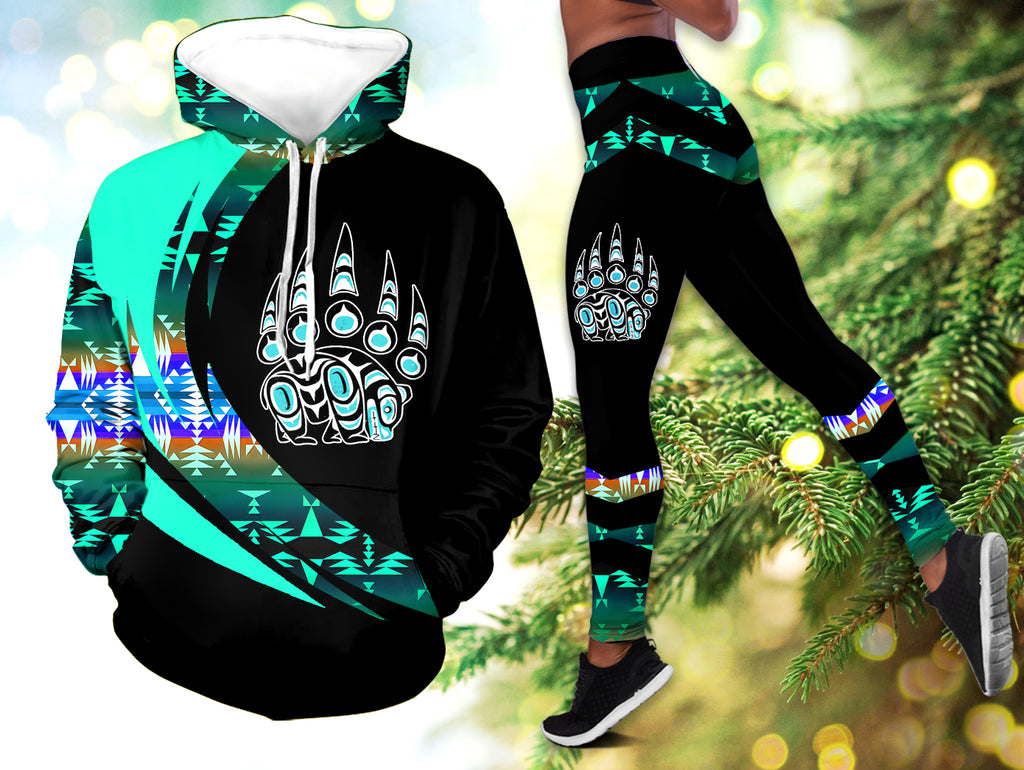 Powwow StoreHLS001113 Pattern  Native 3D Hoodie Legging Set