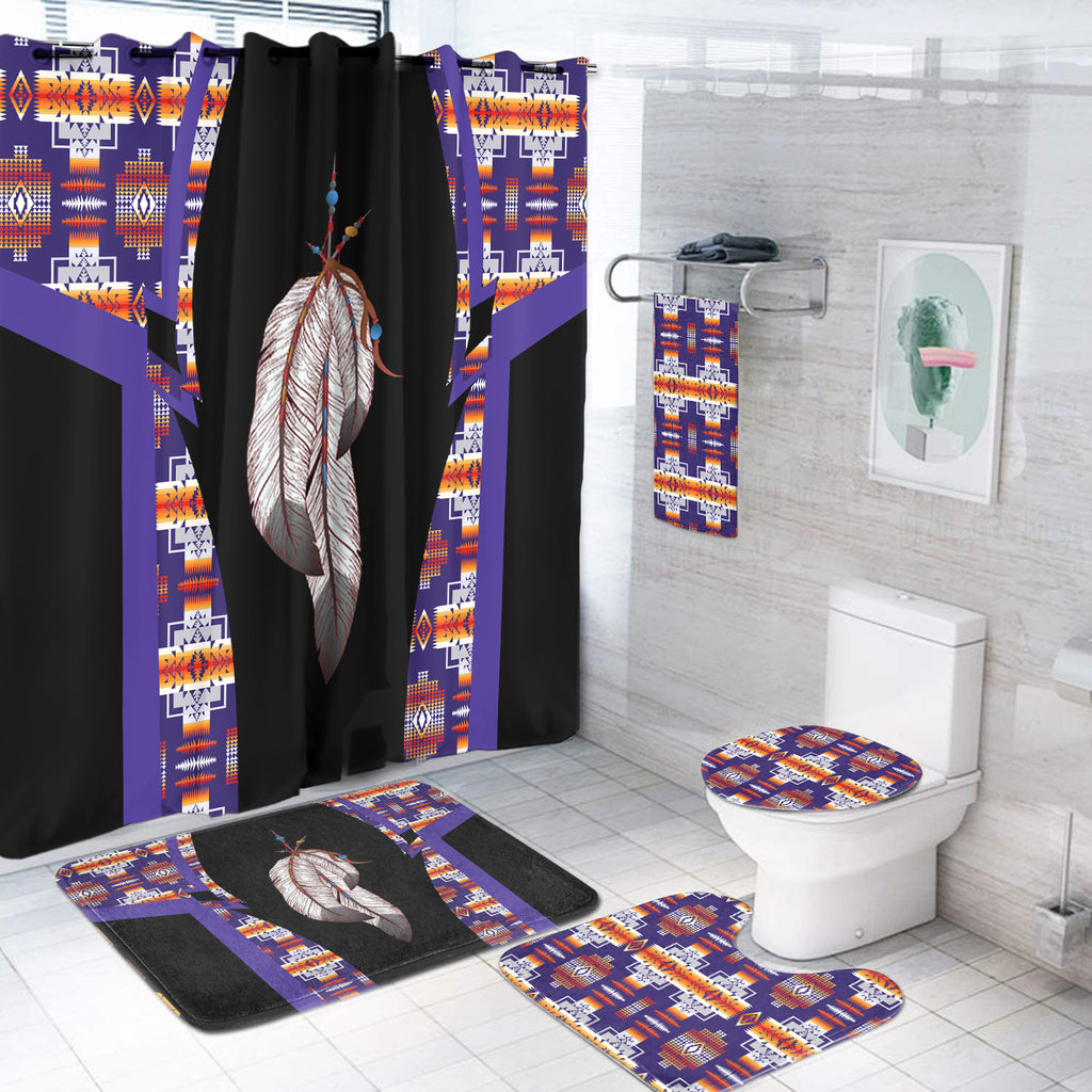 Powwow StoreBS000177 Pattern Native American Bathroom Set