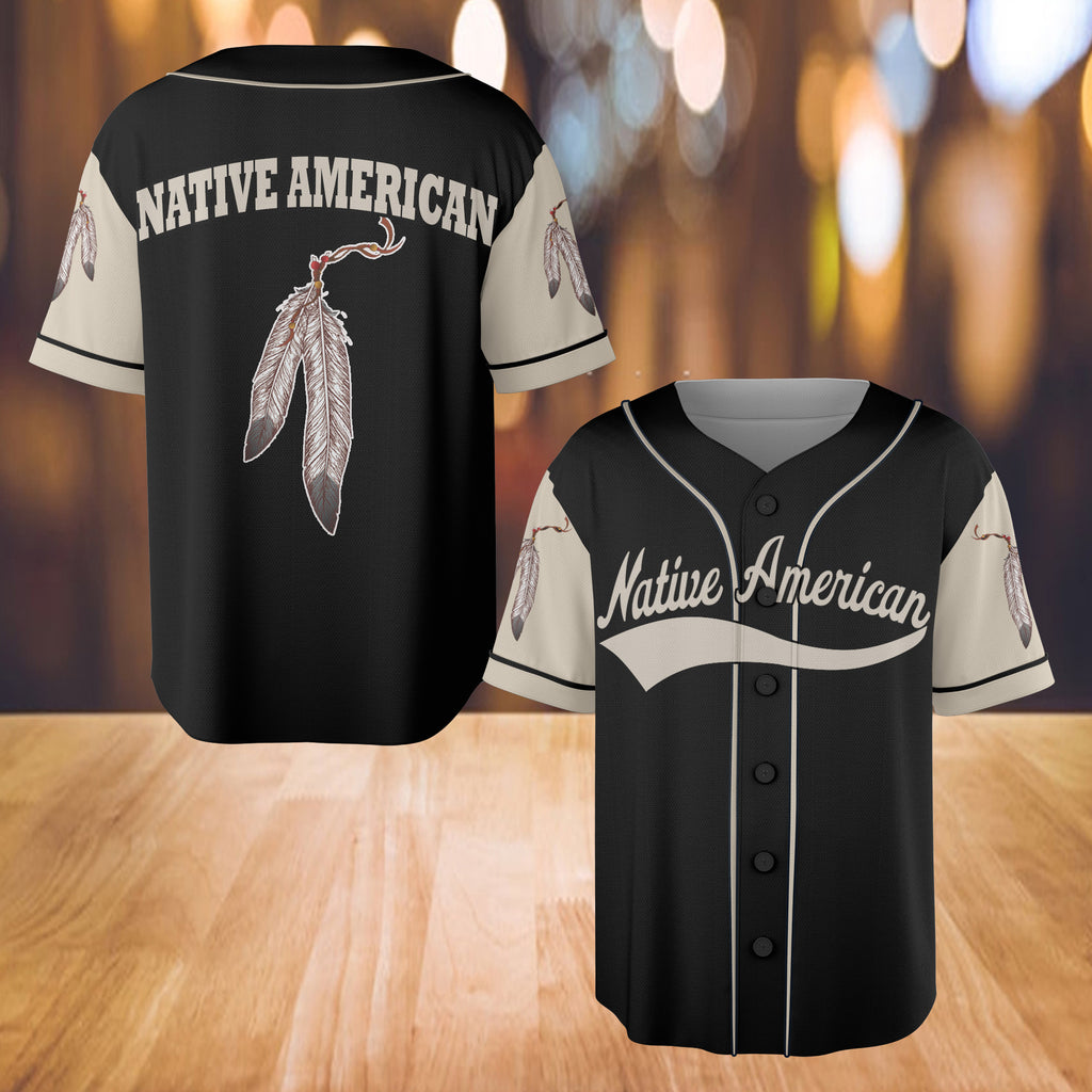 Powwow StoreBJ000104 Pattern Native Baseball Jersey