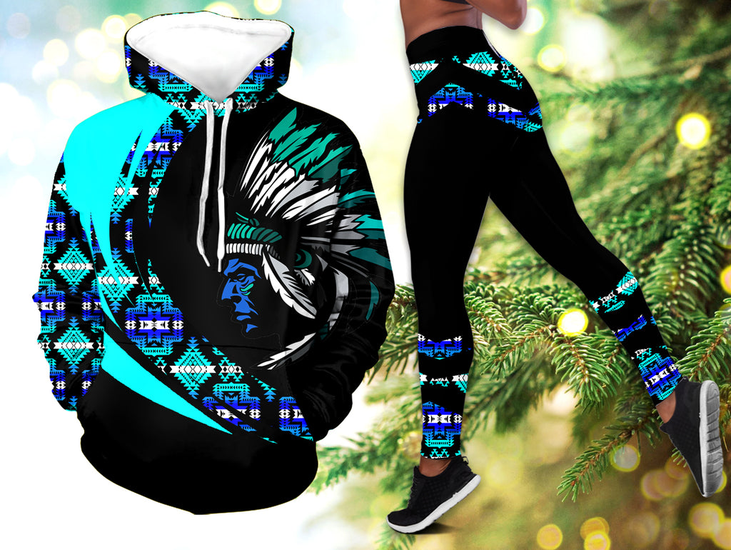 Powwow StoreHLS001115 Pattern  Native 3D Hoodie Legging Set