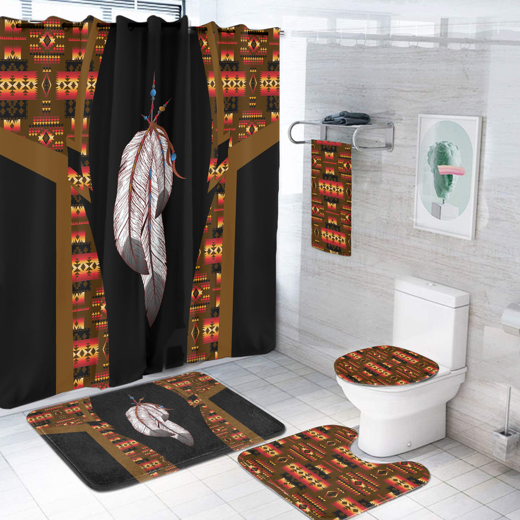 Powwow StoreBS000179 Pattern Native American Bathroom Set