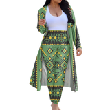 CLP00029 Tribe Design Native American Cardigan Coat Long Pant Set