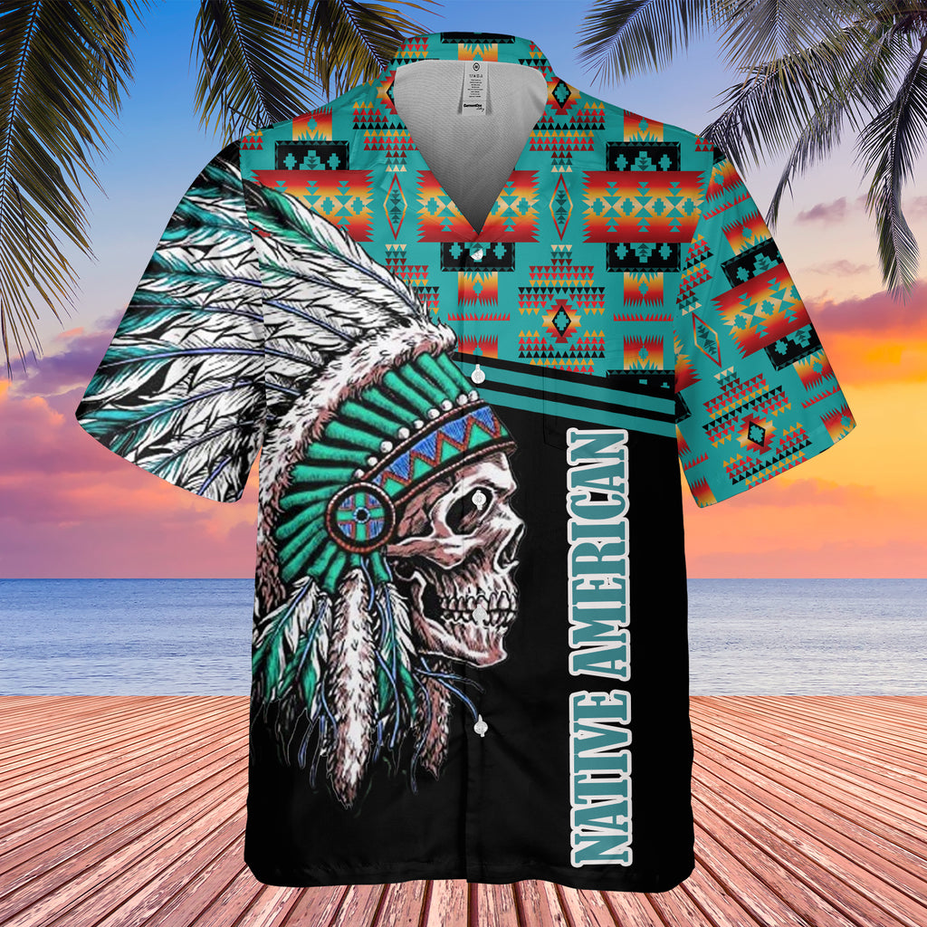 Powwow StoreGBHW000279 Tribe Design Native American Hawaiian Shirt 3D