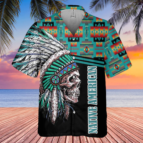 Powwow StoreGBHW000279 Tribe Design Native American Hawaiian Shirt 3D