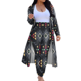 CLP00031 Tribe Design Native American Cardigan Coat Long Pant Set