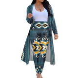 CLP00032Tribe Design Native American Cardigan Coat Long Pant Set