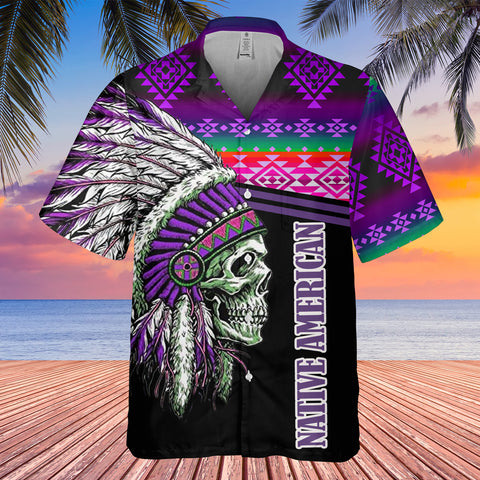 Powwow StoreGBHW000276 Tribe Design Native American Hawaiian Shirt 3D