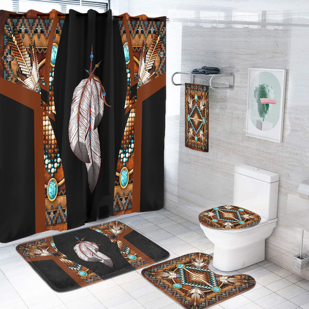 Powwow StoreBS000193 Pattern Native American Bathroom Set