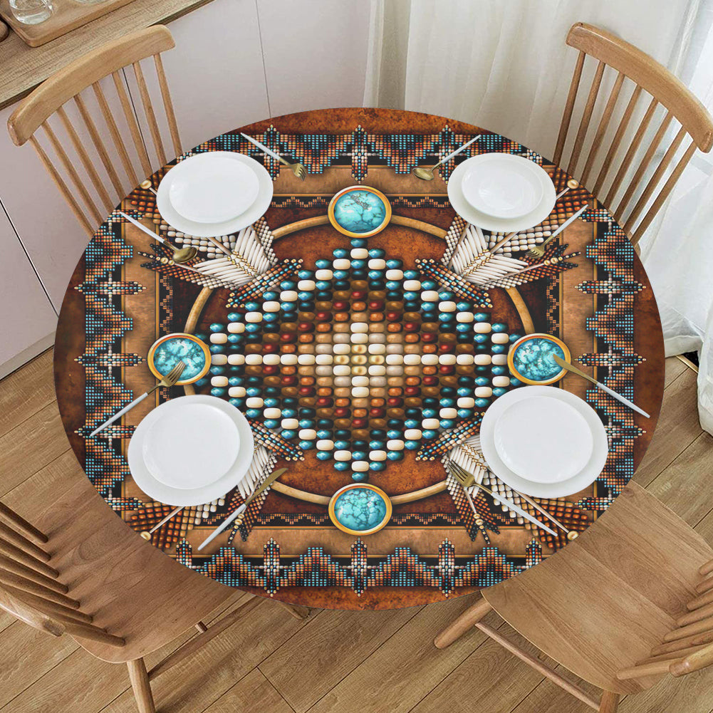 Powwow StoreGBNAT0002304 Pattern Native American Round Table Set