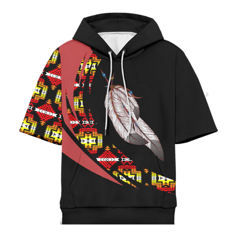 Powwow StoreHD0012365 Pattern Native Pride 3D Short  Hoodie