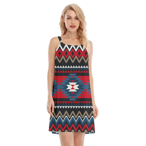 Powwow StoreGBNAT00529 Native  Design Women's Oneck Cami Dress