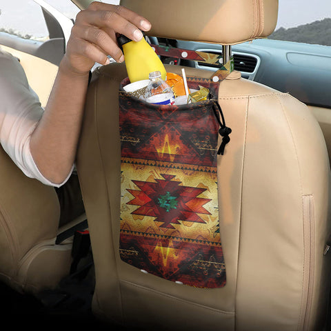 Powwow StoreGBNAT00068 Pattern Native Car Garbage Pouch and Foldable Hanging Trash Bag