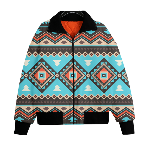 GB-NAT00319 Pattern Native American Unisex Knitted Fleece Lapel Outwear