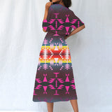 GB-NAT00653 Pattern Native Women's Elastic Waist Dress