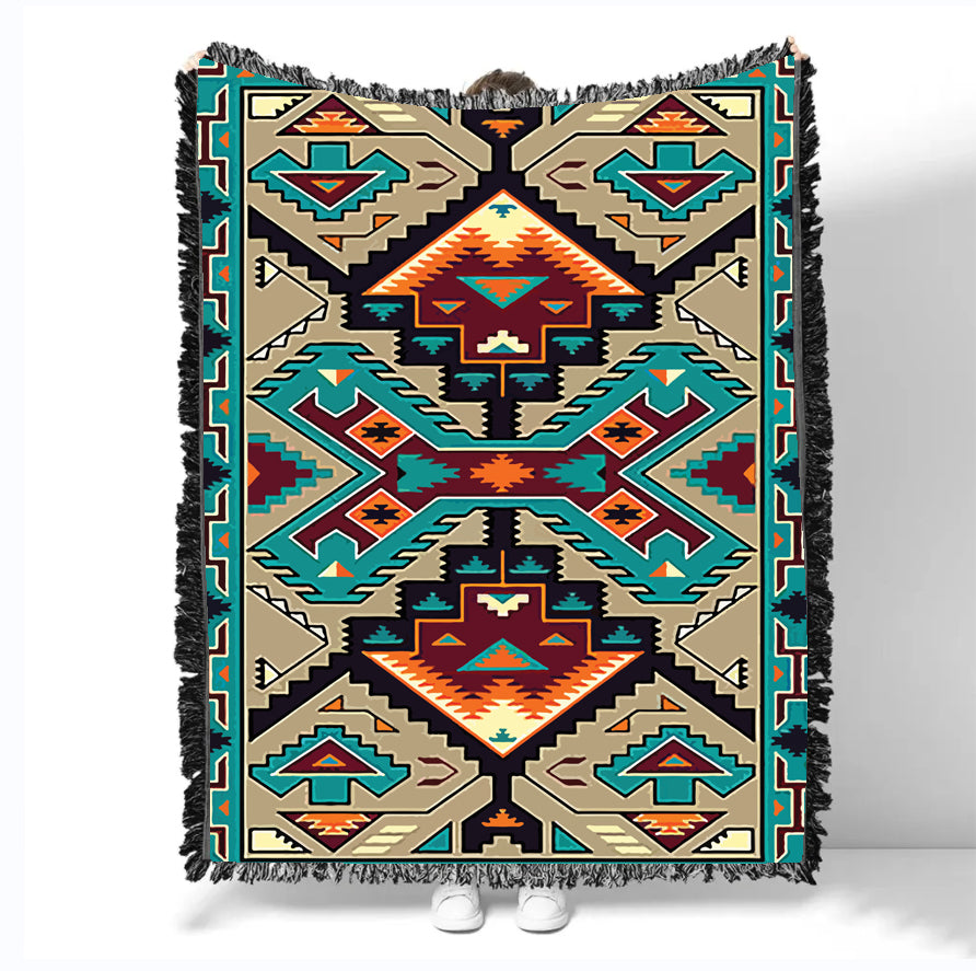 Powwow StoreGBNAT00016 Pattern Native Woven Blanket