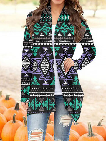 GB-NAT00578 Tribe Design Native Women's Cardigan With Long Sleeve