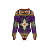 Powwow Storegb nat0001 04 tribes pattern womens raglan sleeve hooded bodysuit