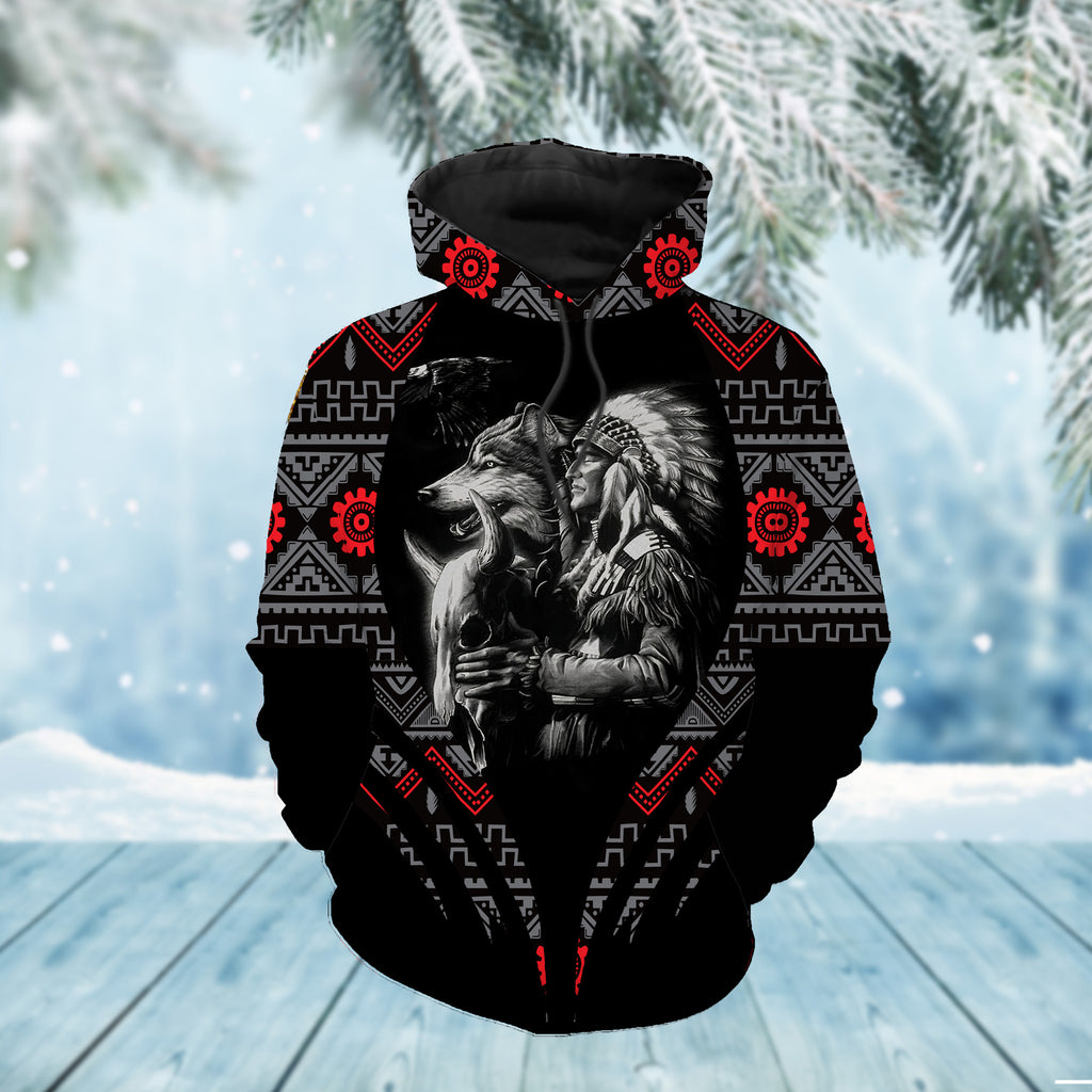 Powwow StoreHD0011648 Pattern Native Pride 3D Hoodie