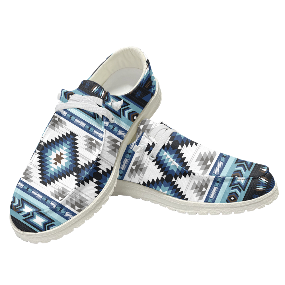 Powwow StoreGBNAT00528 Pattern Native Lace Up Loafers