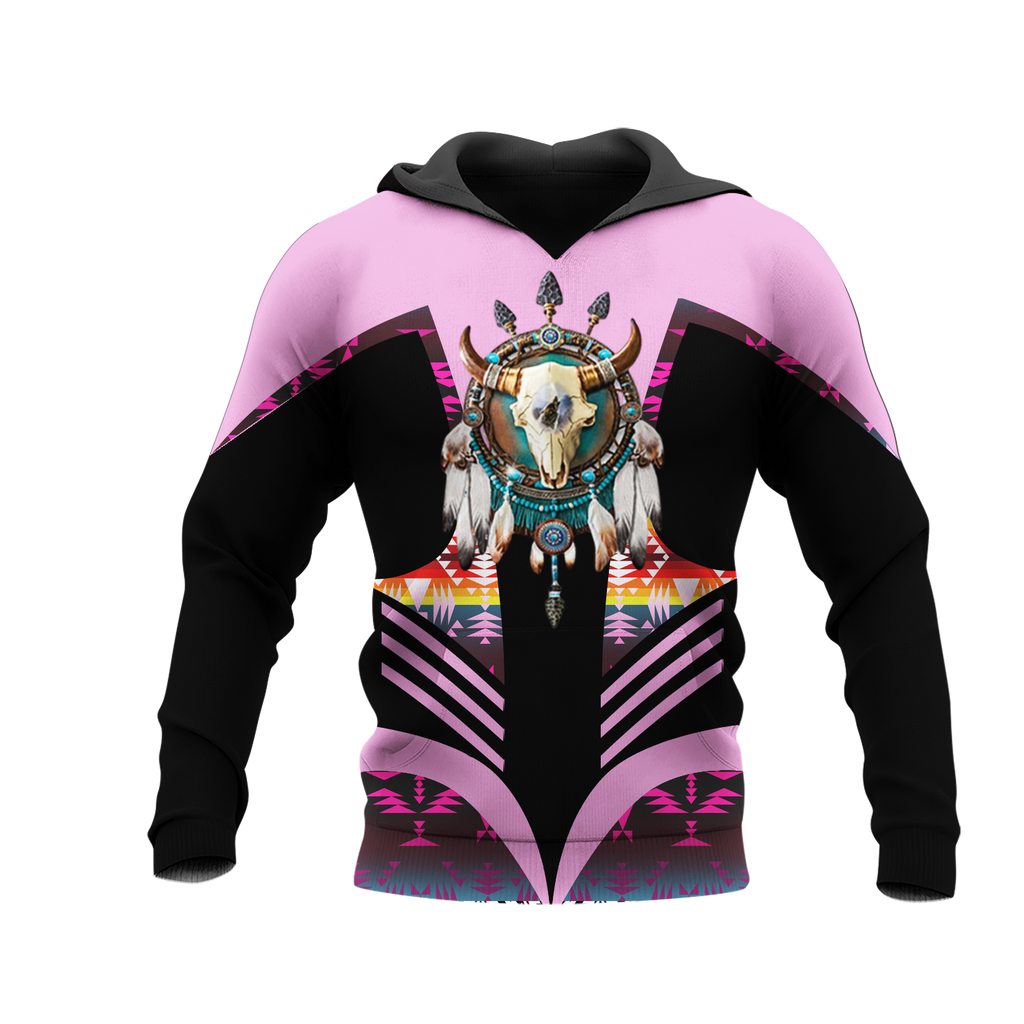 Powwow StoreHD001175 Pattern Native Pride 3D Hoodie