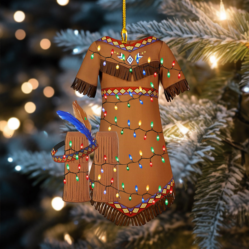 ORM0047 - Indian Dress Christmas Tree Acrylic Ornaments