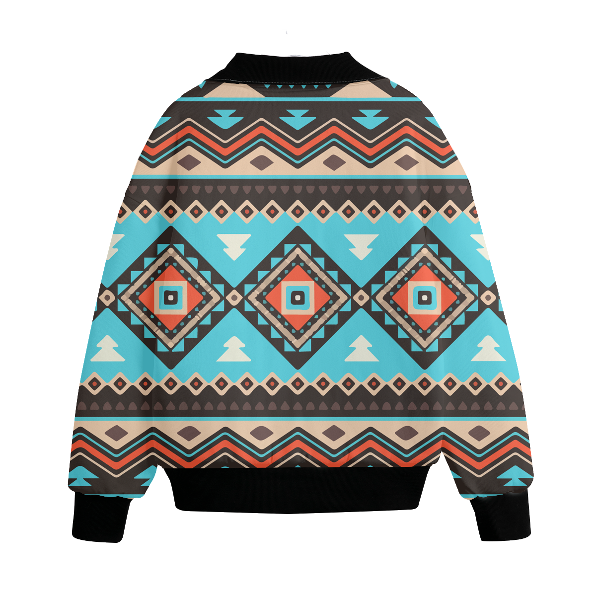 Powwow Storegb nat00319 pattern native american unisex knitted fleece lapel outwear