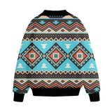 GB-NAT00319 Pattern Native American Unisex Knitted Fleece Lapel Outwear