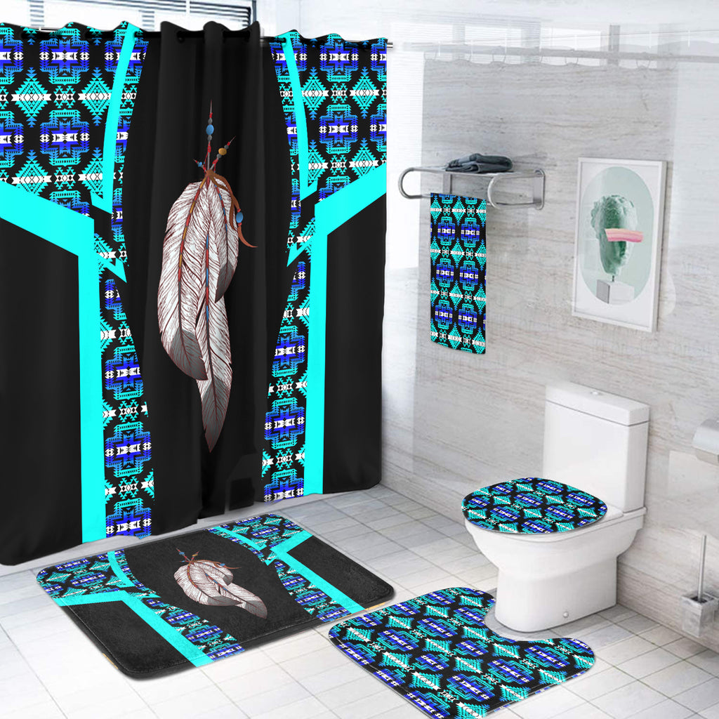 Powwow StoreBS000187 Pattern Native American Bathroom Set