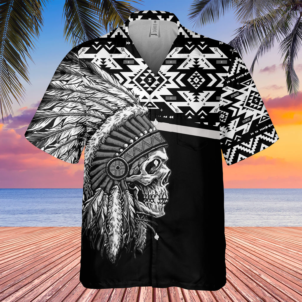 Powwow StoreGBHW000293 Tribe Design Native American Hawaiian Shirt 3D