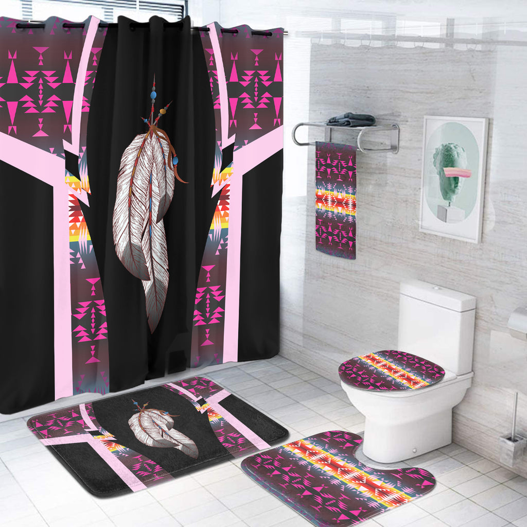 Powwow StoreBS000189 Pattern Native American Bathroom Set