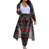 CLP00038 Tribe Design Native American Cardigan Coat Long Pant Set