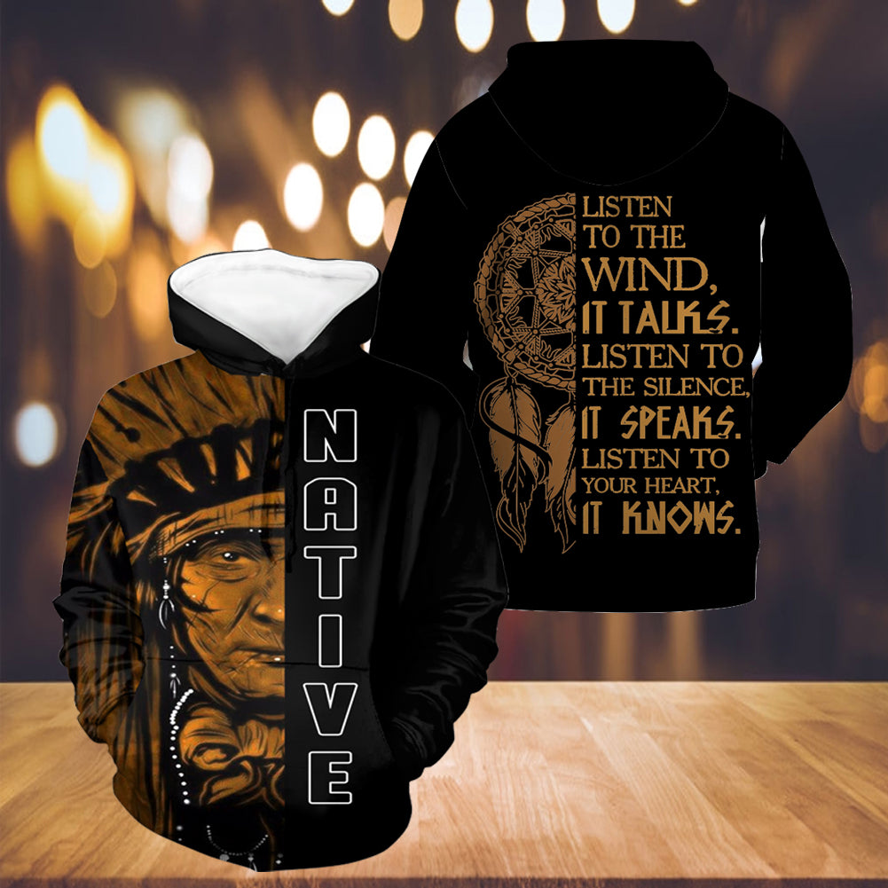 Powwow StoreHD0012347 Pattern Native Pride 3D Hoodie