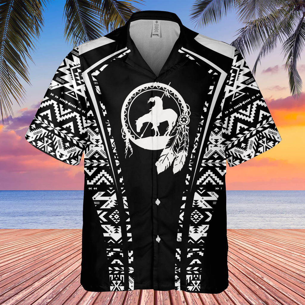 Powwow StoreGBHW000296 Tribe Design Native American Hawaiian Shirt 3D