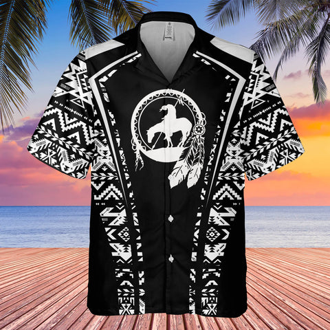 Powwow StoreGBHW000296 Tribe Design Native American Hawaiian Shirt 3D