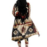 CLP00039 Bison Tribe Design Native American Cardigan Coat Long Pant Set