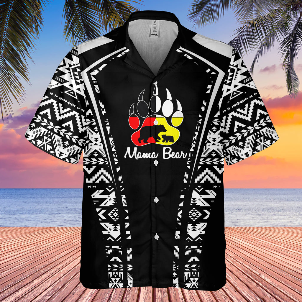 Powwow StoreGBHW000297 Tribe Design Native American Hawaiian Shirt 3D