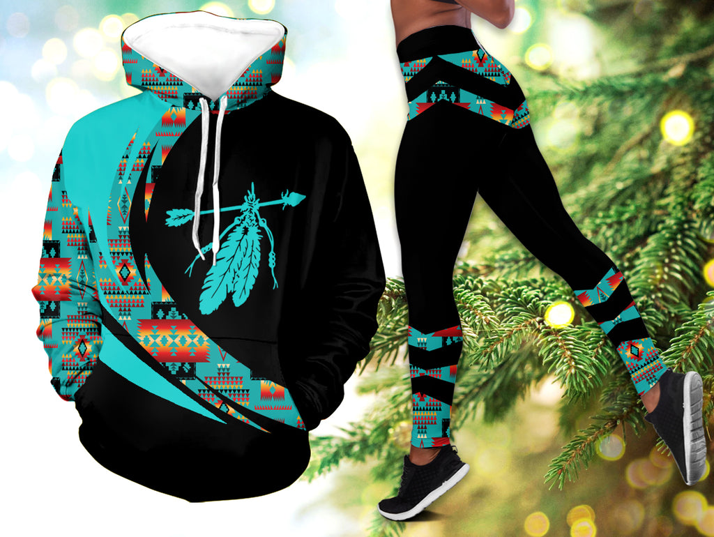 Powwow StoreHLS001128 Pattern  Native 3D Hoodie Legging Set