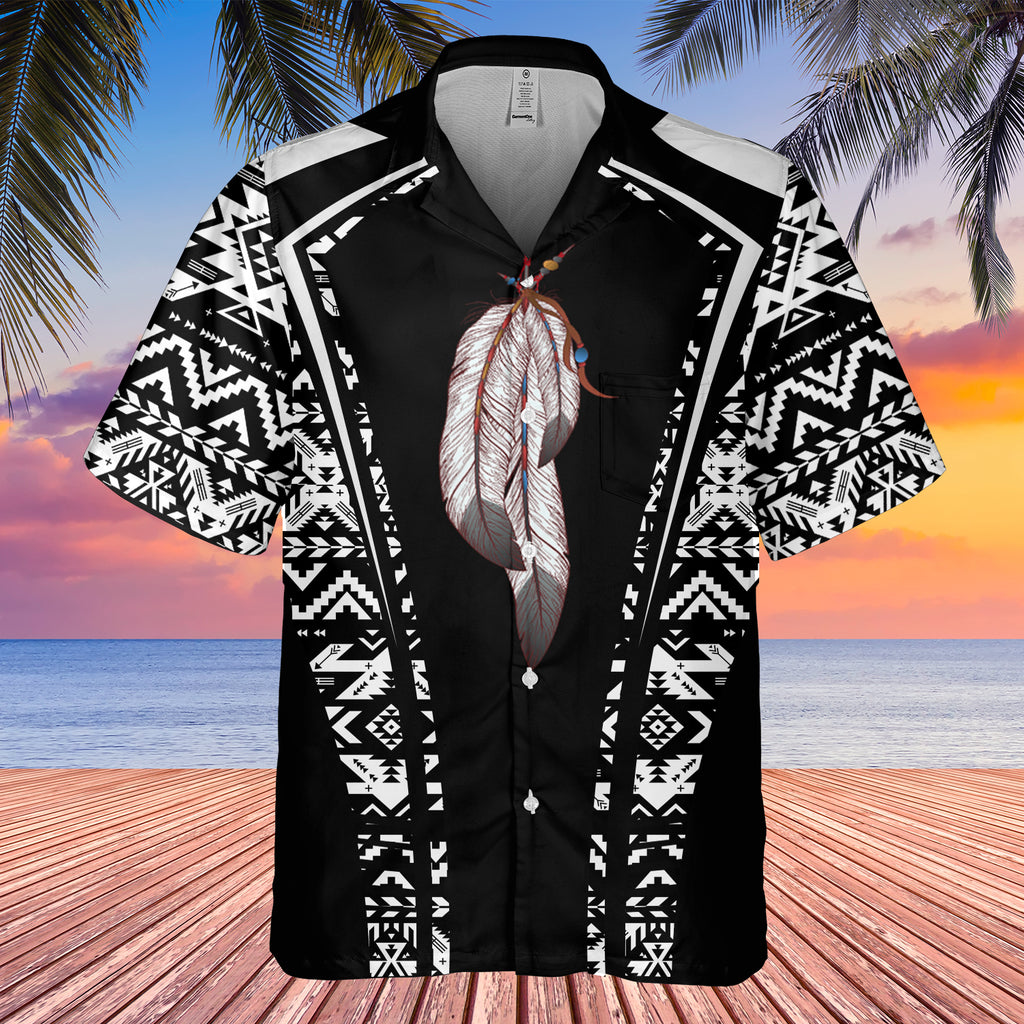 Powwow StoreGBHW000299 Tribe Design Native American Hawaiian Shirt 3D