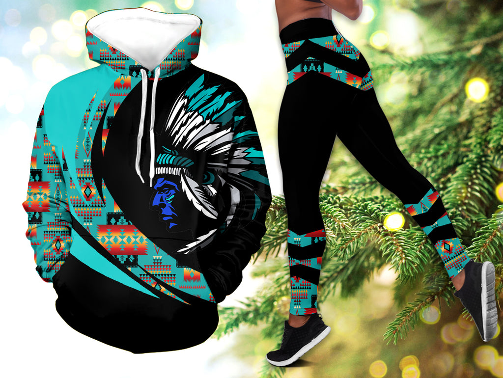 Powwow StoreHLS001129 Pattern  Native 3D Hoodie Legging Set